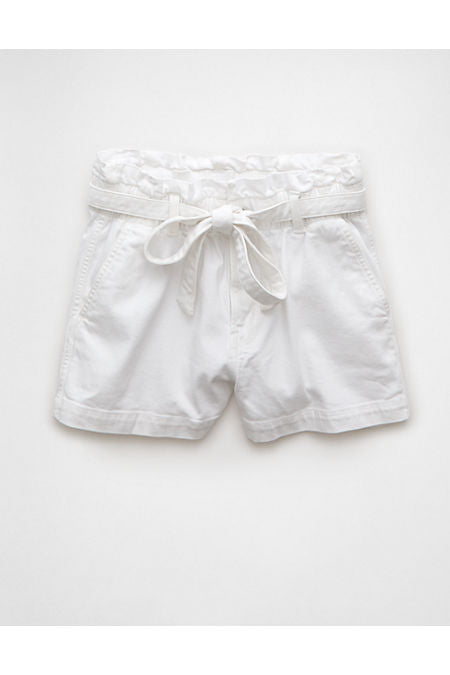 AE Stretch Paper Bag Denim Mom Short Women's White 2