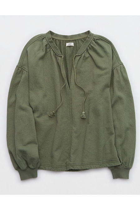 Aerie Easy Street Sweatshirt Women's Olive Fun L