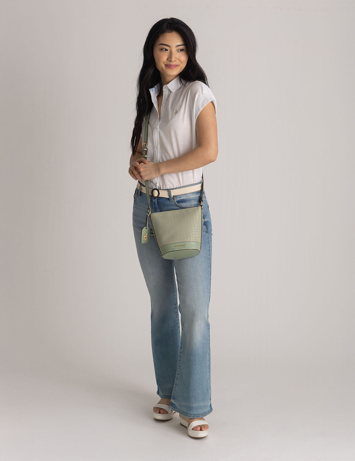 U.S. Polo Assn. - Womens Woven Crossbody Bucket Bag - Size 1SZ
