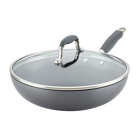 Anolon Advanced Home Hard Anodized 12" Frying Pan with Lid, One Size, Gray