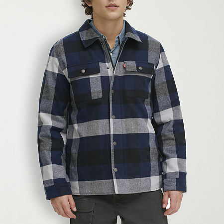 Levi's Mens Flannel Shirt Jacket, Medium, Blue