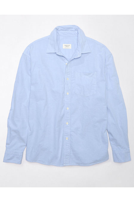 AE Everyday Oxford Button-Up Shirt Men's Ice Blue XL