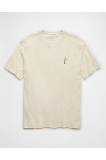 AE Logo Graphic T-Shirt Men's Cream XXL