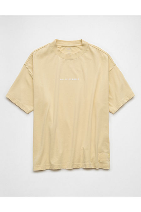 AE Laidback Luxe Heavyweight Oversized Logo Graphic T-Shirt Men's Yellow M