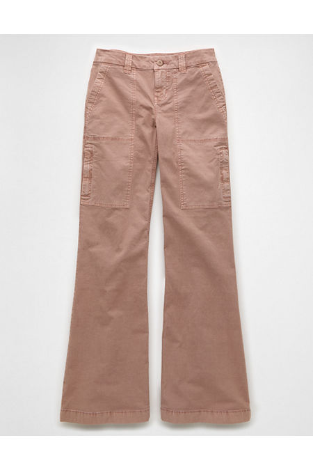 AE Snappy Stretch Curvy Low-Rise Baggy Flare Pant Women's Mauve 00 Regular