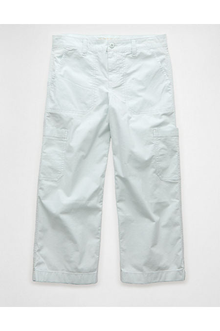 AE Stretch Low-Rise Straight Crop Pant Women's Light Blue 4 Regular