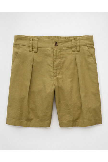 AE Stretch Linen-Blend 8 Trouser Short Women's Olive 8