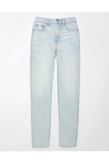 AE Stretch Super High-Waisted Straight Jean Women's Crushed Ice 18 Short