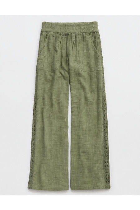 Aerie Summer Reset Trouser Women's Olive Fun L Short