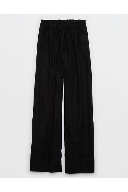 Aerie Linen Blend Trouser Women's True Black XXL