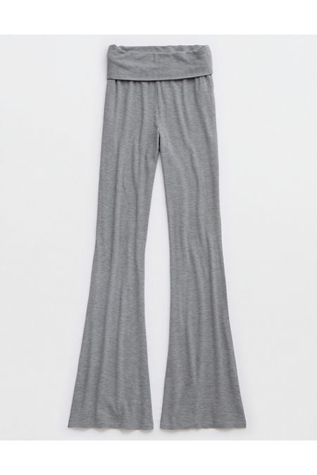 Aerie Lets Bounce Foldover Bootcut PJ Pant Women's Dark Heather Gray XXL