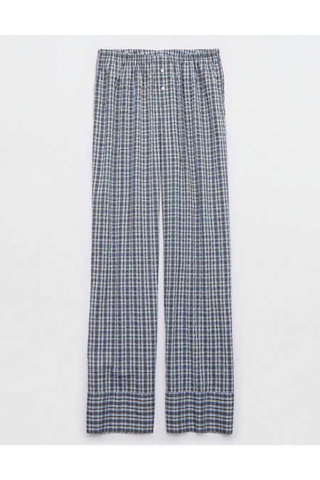 Aerie Off-Duty Seersucker Trouser PJ Women's Shell Gray XXS