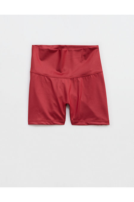 OFFLINE By Aerie Goals Gloss 4 Bike Short Women's Summer Burgundy XL