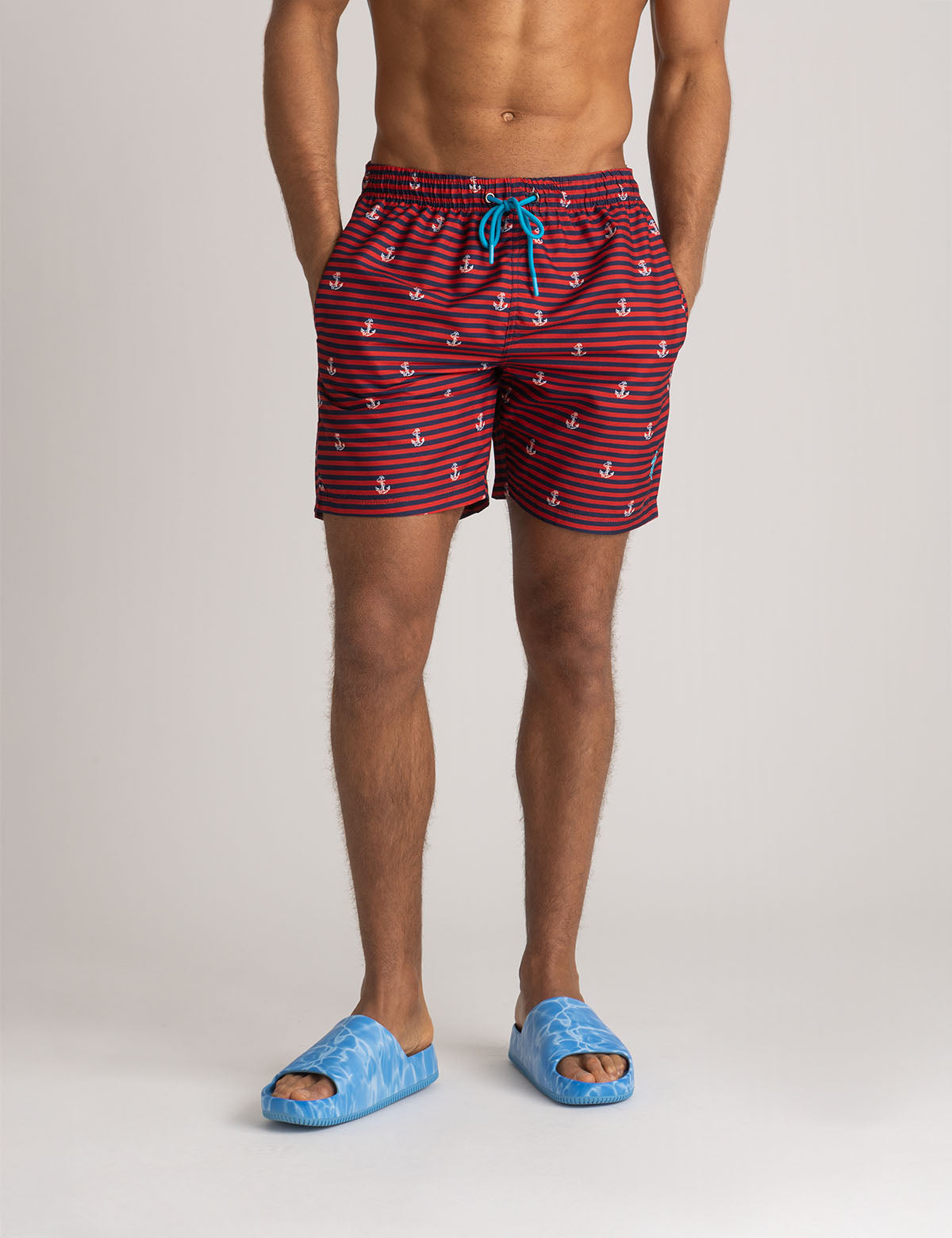 U.S. Polo Assn. - Mens 7" Anchor Print Swim Trunks - Size XL