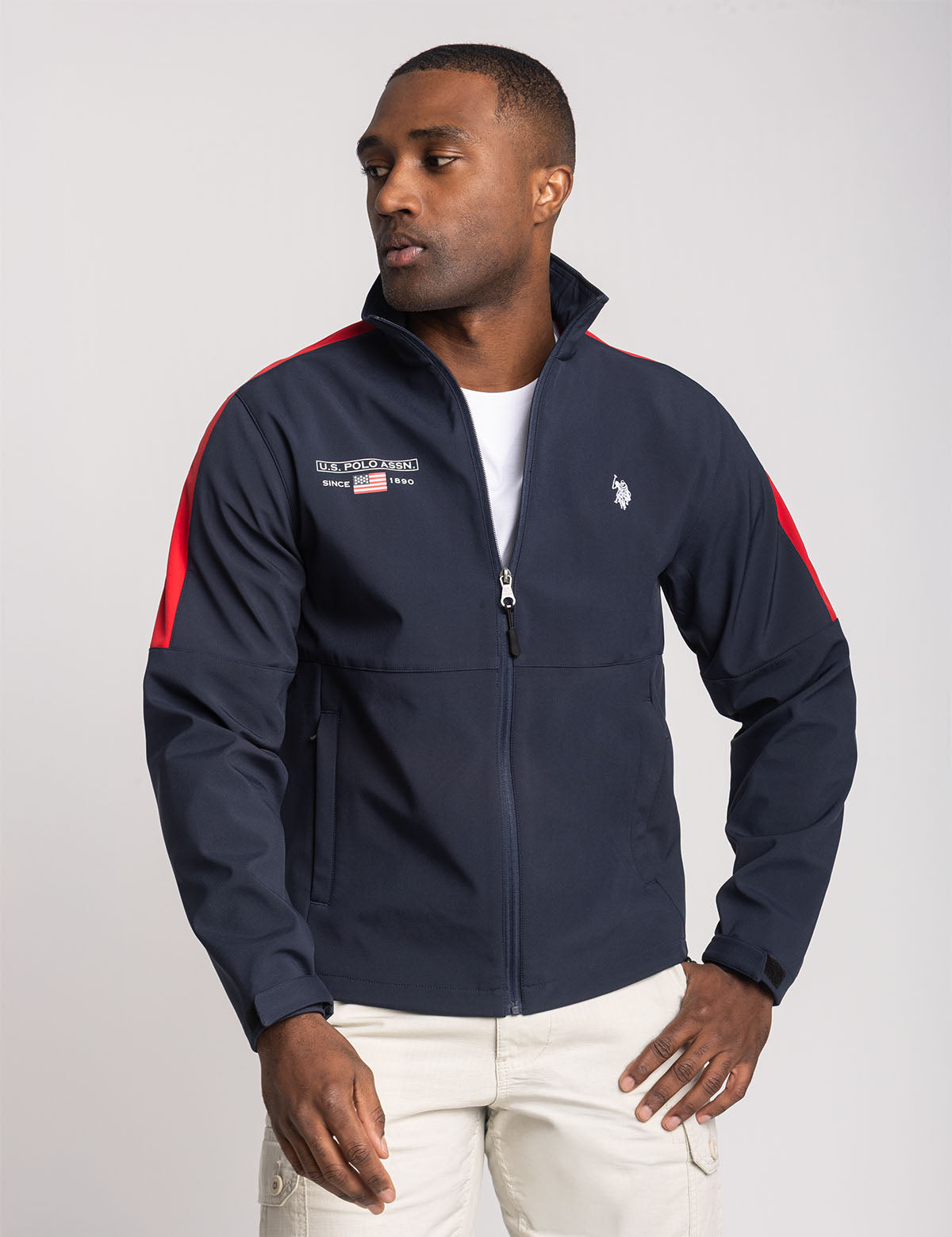 U.S. Polo Assn. - Mens Shoulder Panel Softshell Jacket - Size L