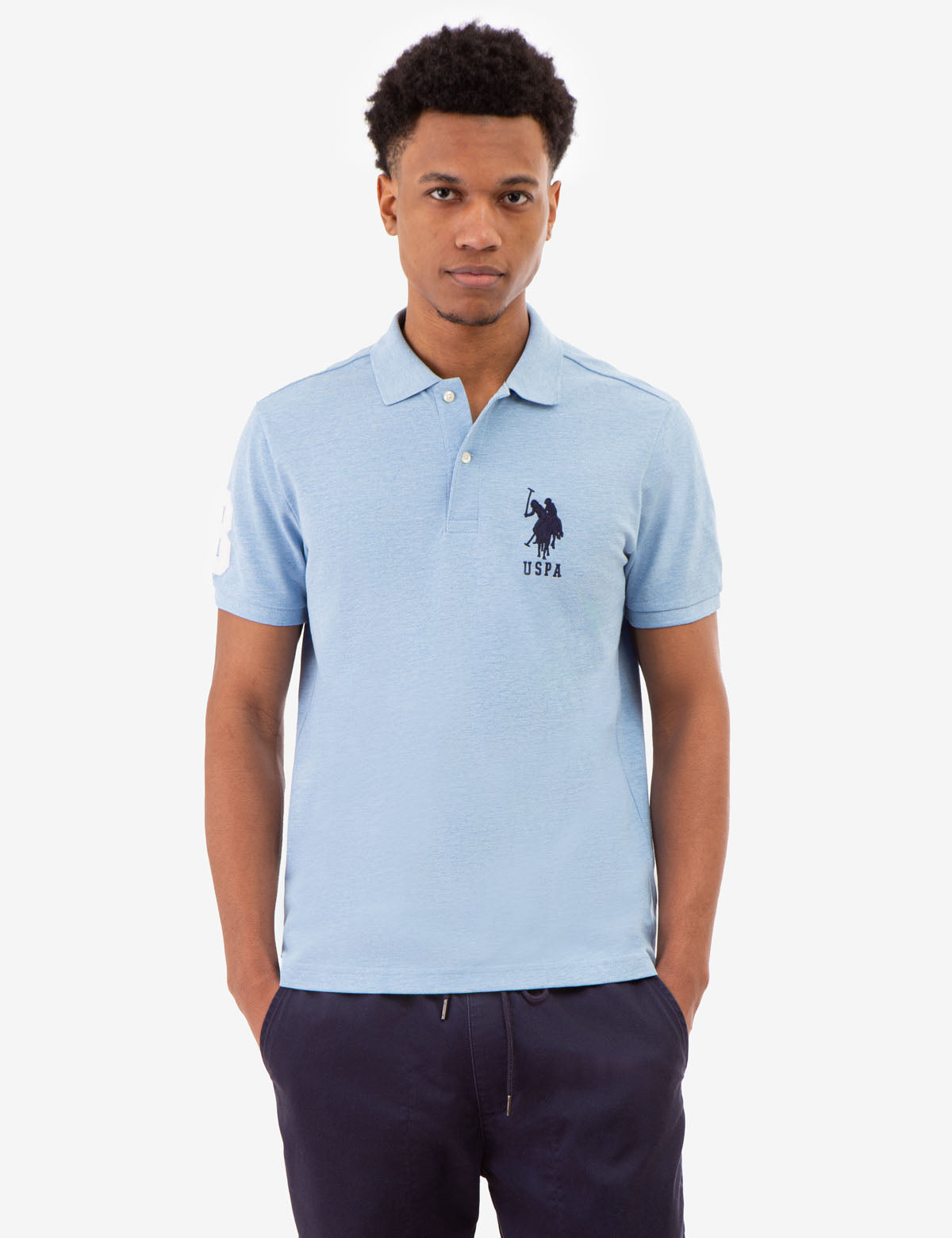 U.S. Polo Assn. - Mens Solid Big Logo Polo Shirt - Size L