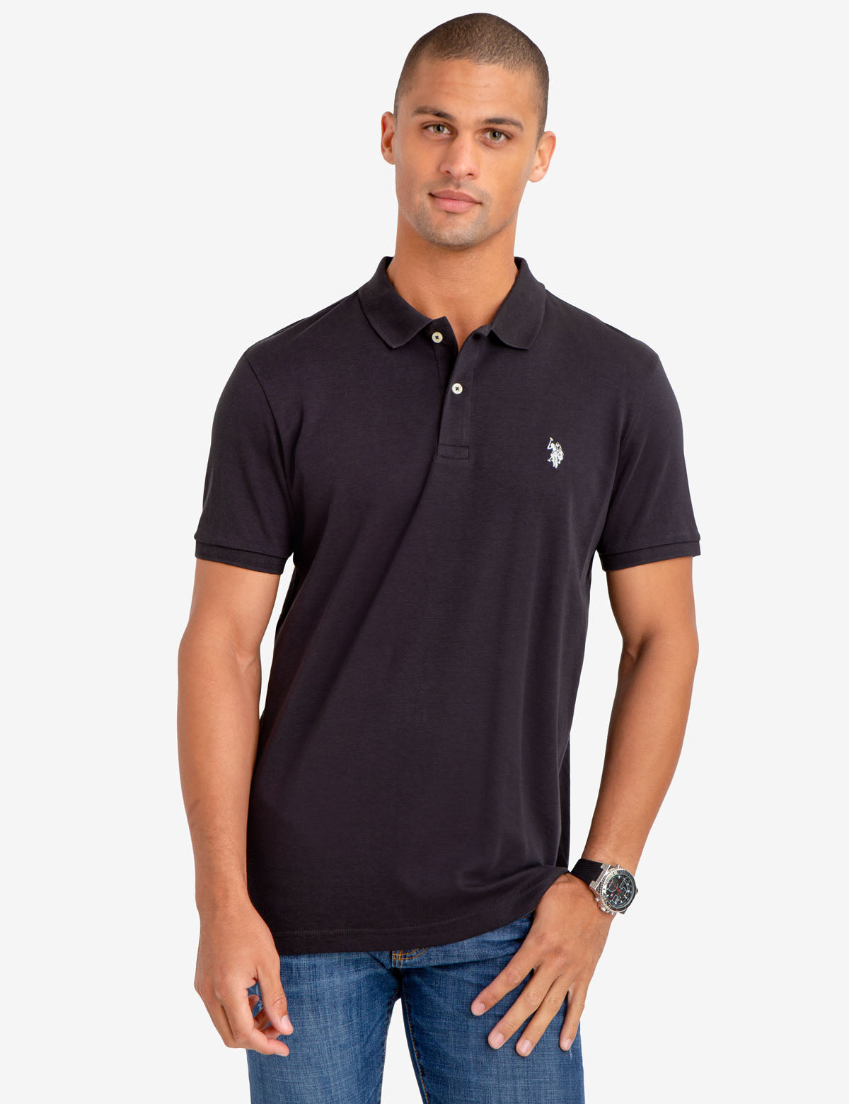U.S. Polo Assn. - Mens Solid Interlock Polo Shirt - Size XL