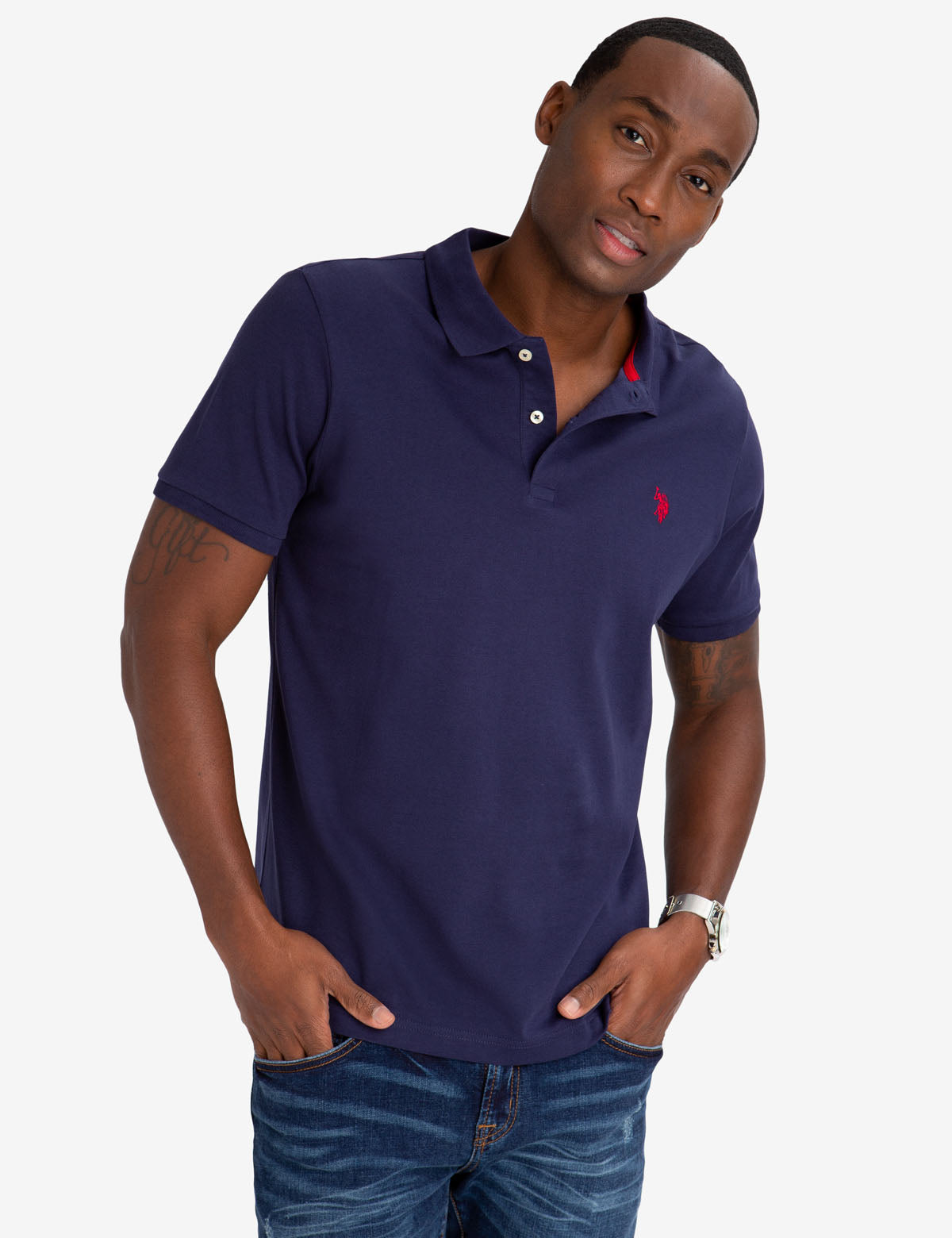 U.S. Polo Assn. - Mens Solid Interlock Polo Shirt - Size XL