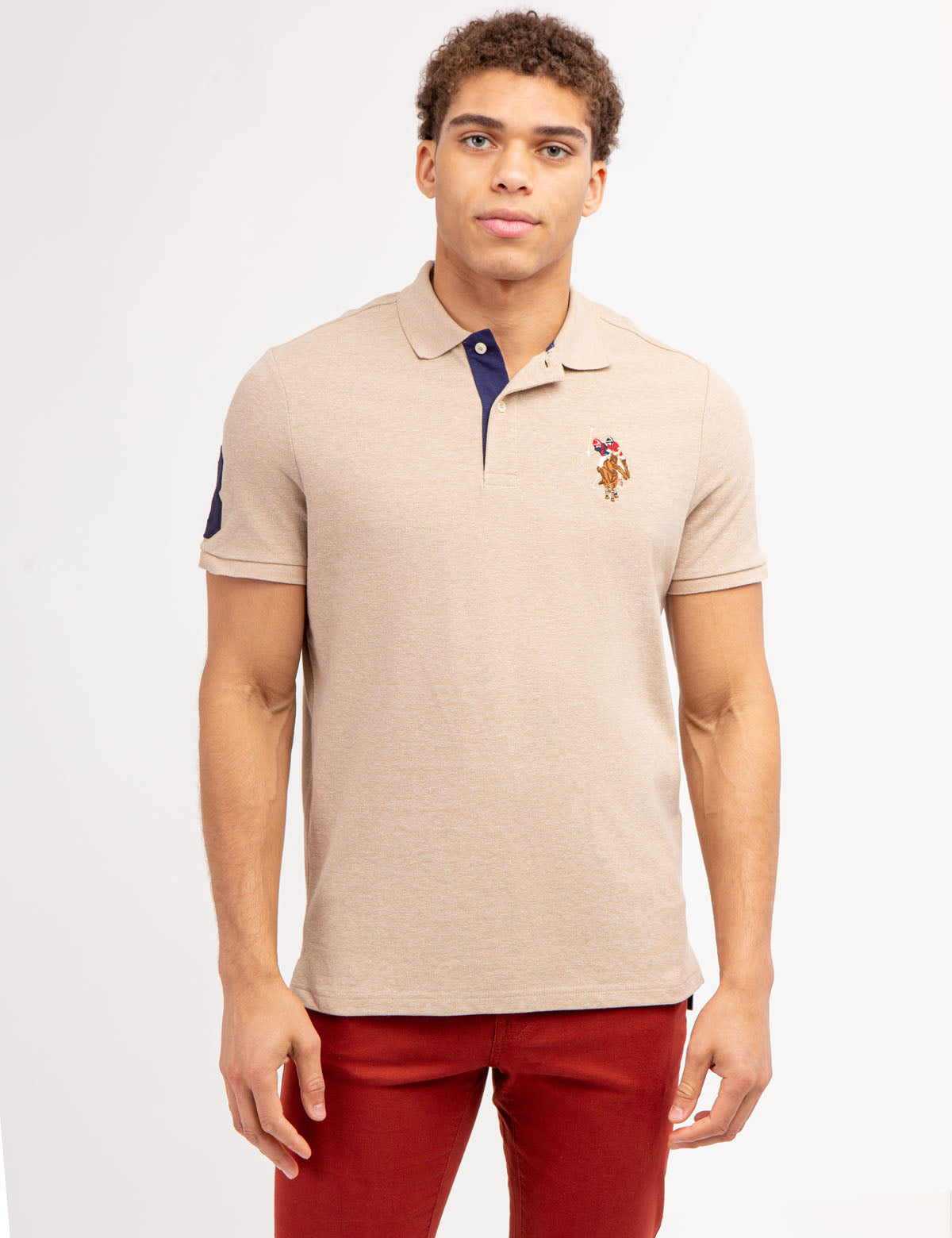 U.S. Polo Assn. - Mens Multi Color Big Logo Polo Shirt - Size S