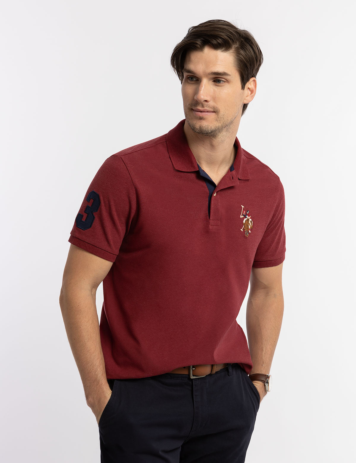 U.S. Polo Assn. - Mens Multi Color Big Logo Polo Shirt - Size L