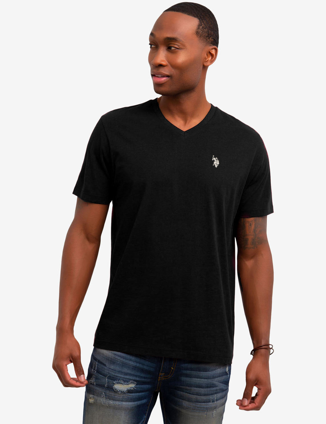 U.S. Polo Assn. - Mens Solid V-Neck T-Shirt - Size L