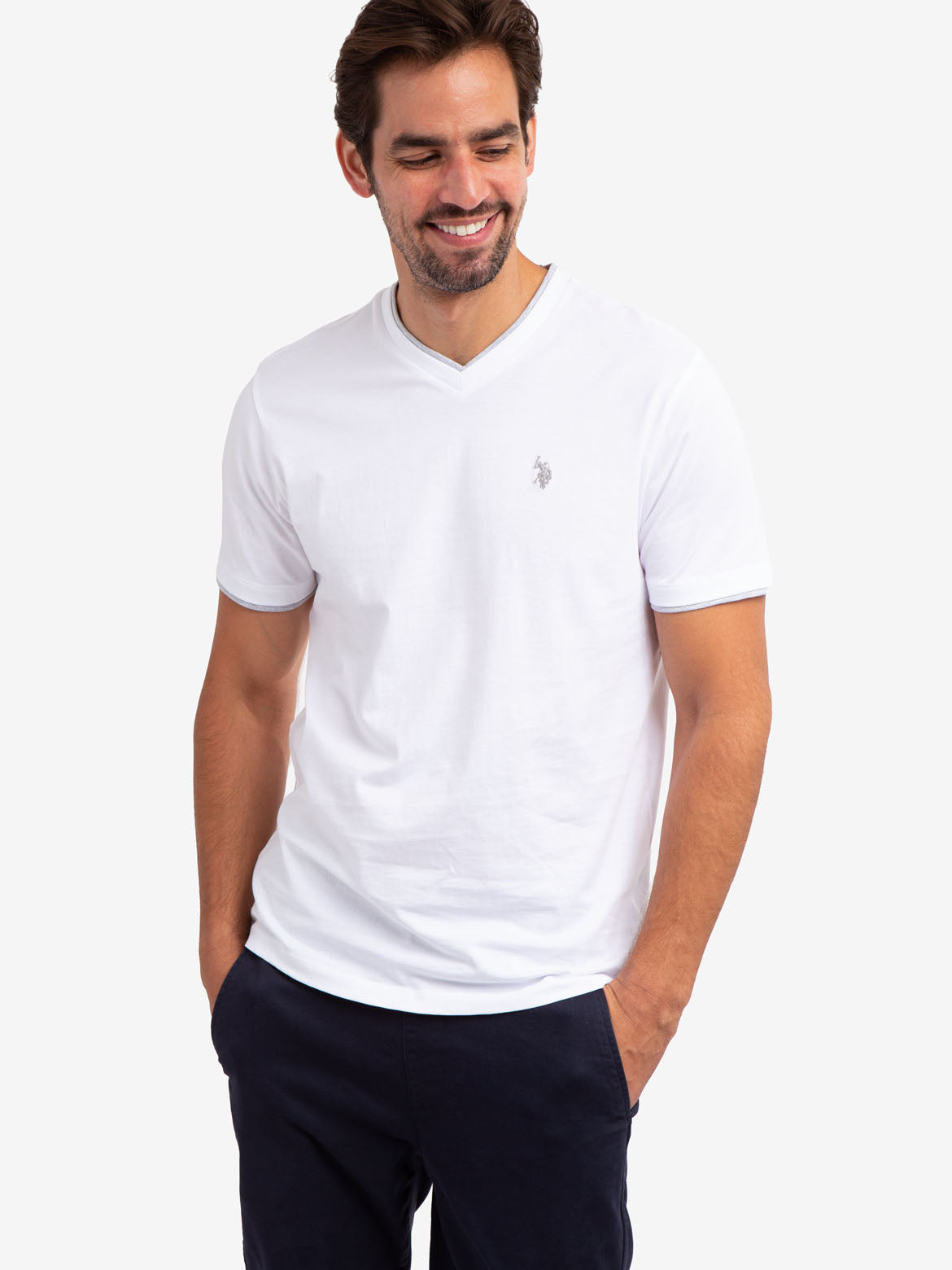 U.S. Polo Assn. - Mens Double V-Neck T-Shirt - Size S