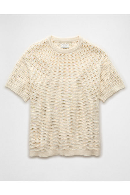 AE Open Knit Sweater T-Shirt Men's Empire Cream M
