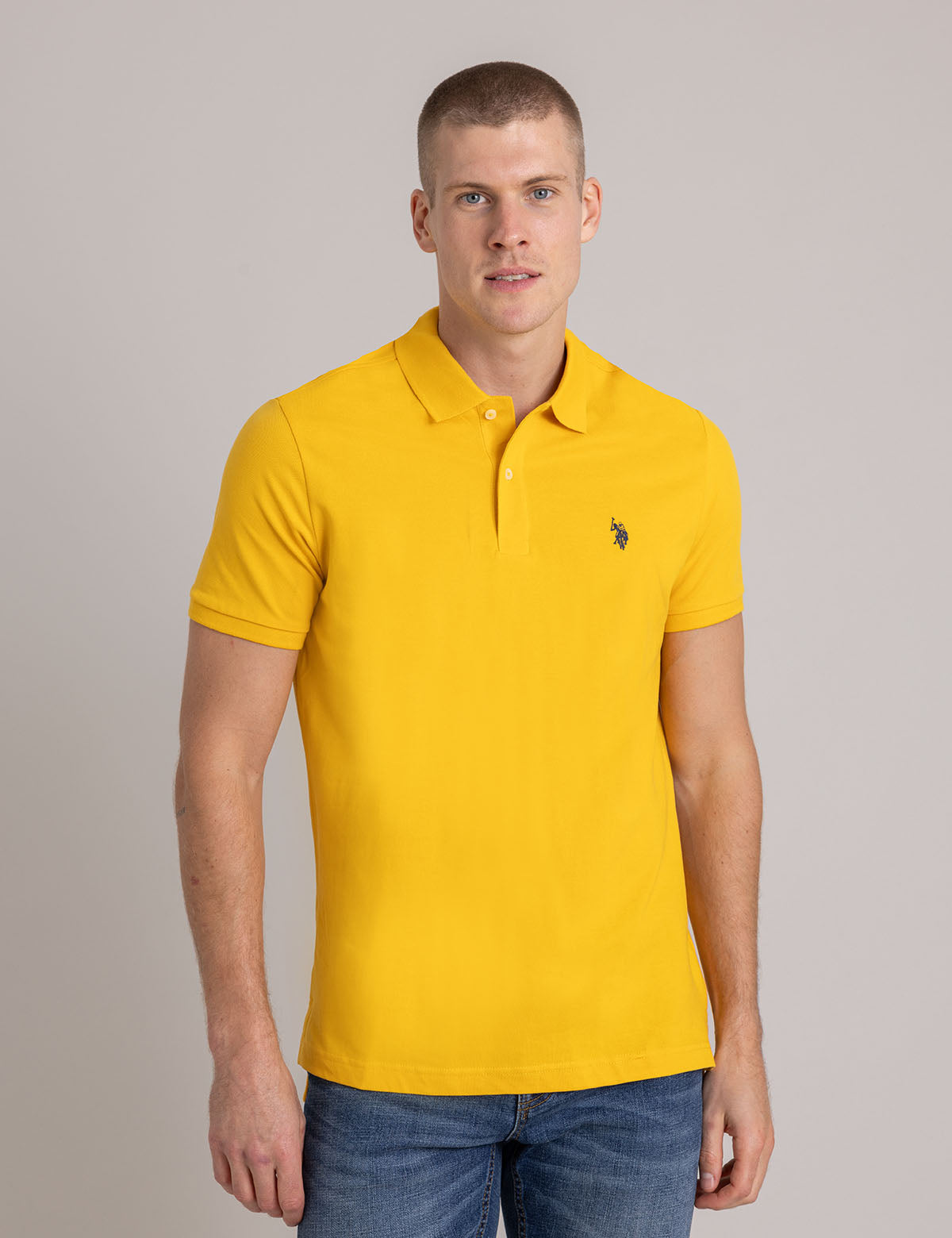 U.S. Polo Assn. - Mens Solid Pique Small Logo Polo Shirt - Size XX