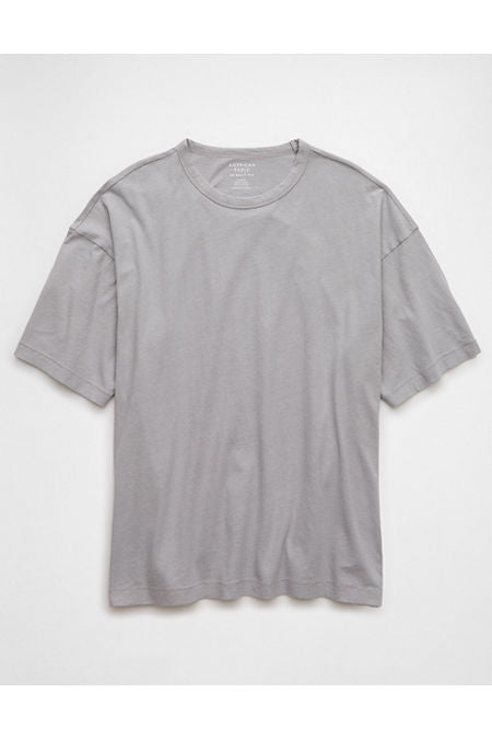 AE Boxy Linen-Blend T-Shirt Men's Grey M