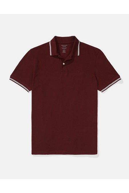 AE Lived-In Pique Polo Shirt Men's Burgundy XXXL