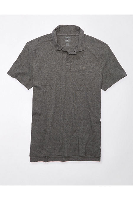 AE Lived-In Jersey Polo Shirt Men's Gray XS