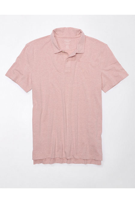 AE Lived-In Jersey Polo Shirt Men's Pink XXXL