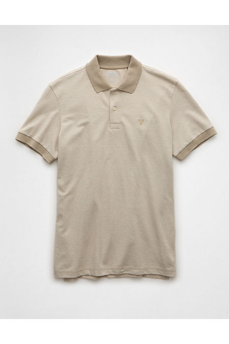 AE Club Pique Polo Shirt Men's Taupe M
