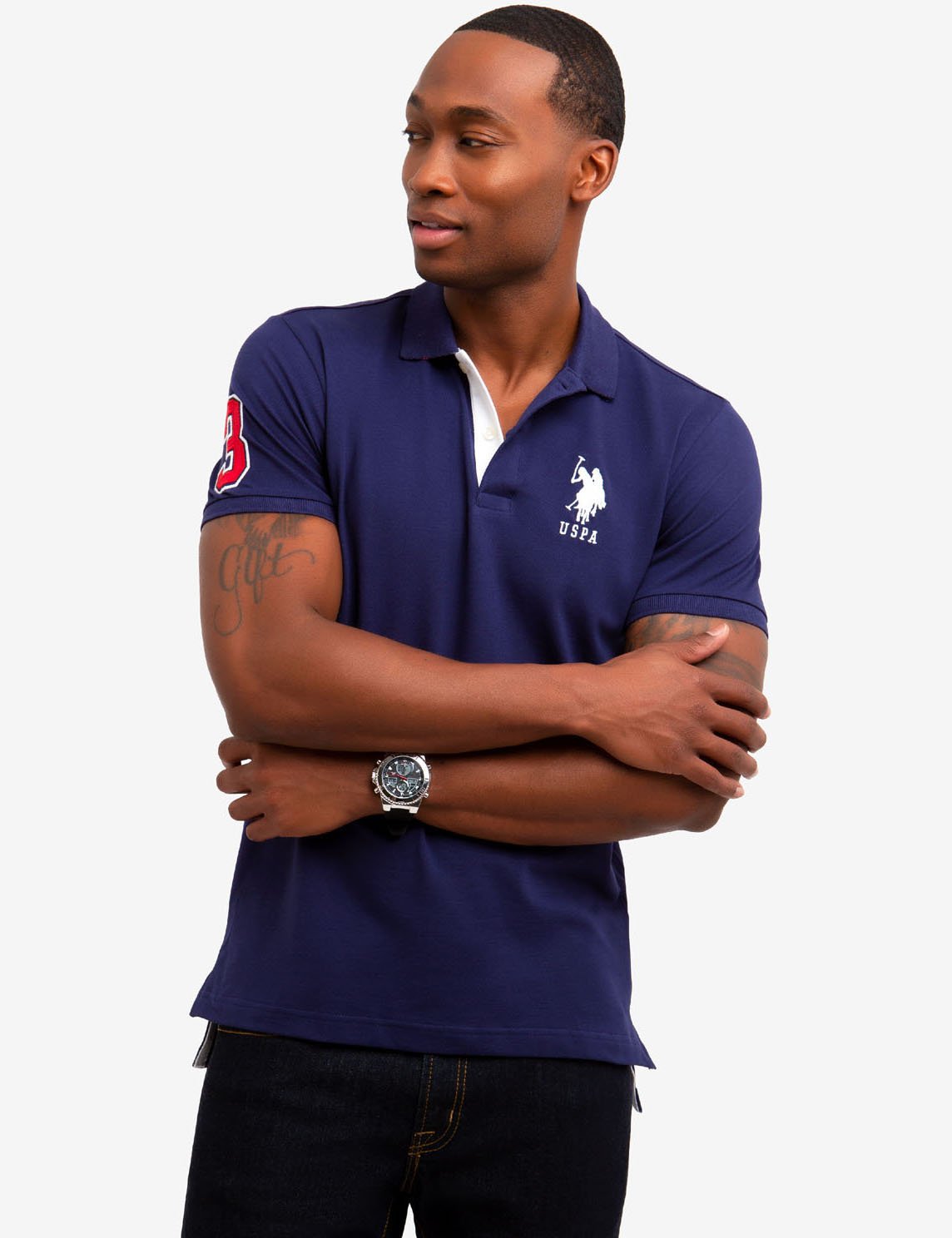 U.S. Polo Assn. - Mens Slim Fit Stretch Solid Polo Shirt - Size S