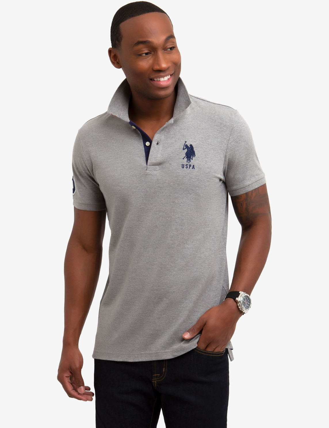 U.S. Polo Assn. - Mens Slim Fit Stretch Solid Polo Shirt - Size L