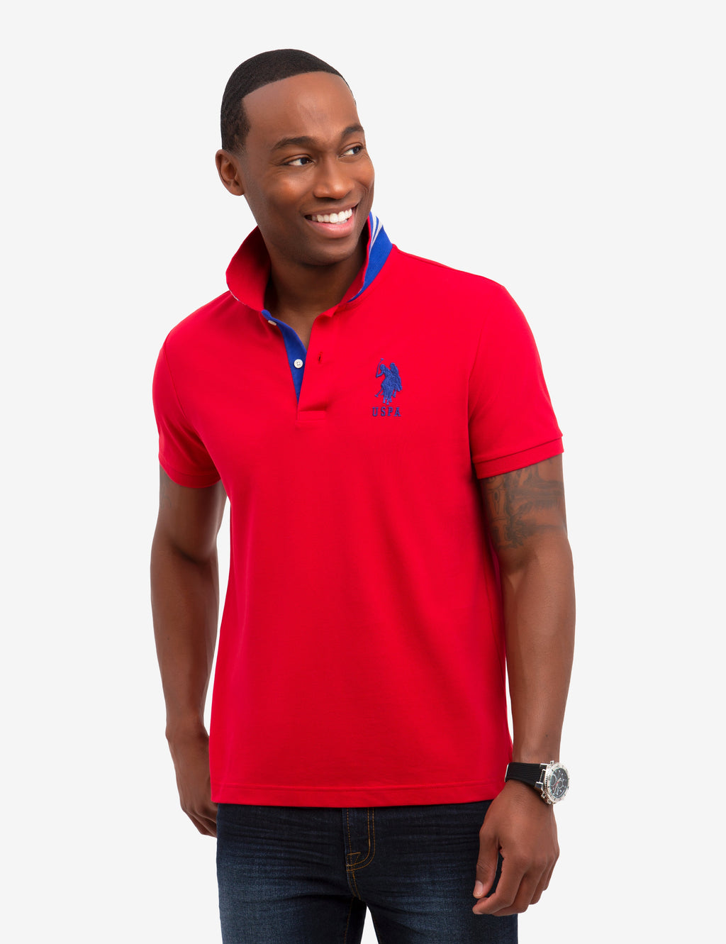 U.S. Polo Assn. - Mens Slim Fit Stretch Solid Polo Shirt - Size M