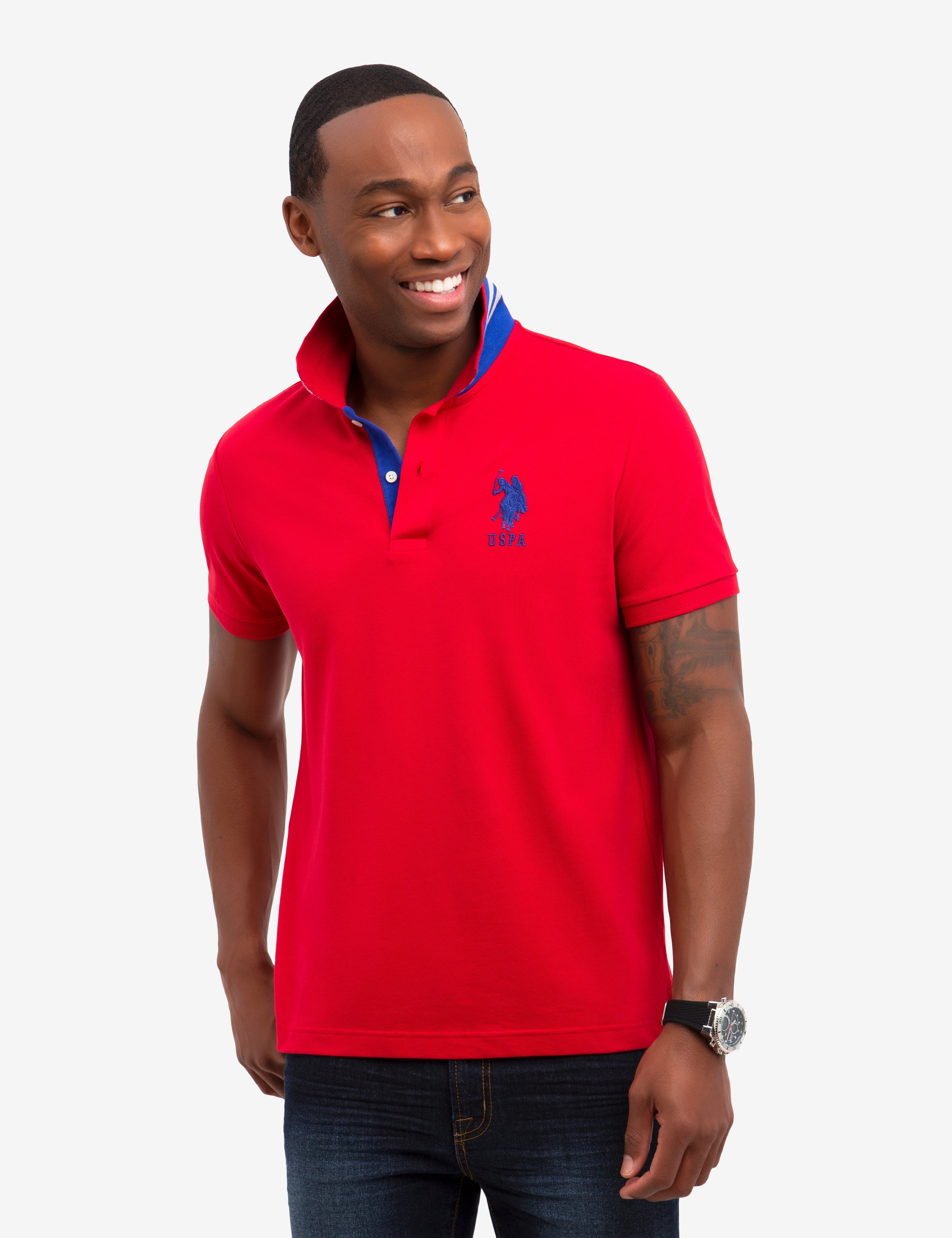 U.S. Polo Assn. - Mens Slim Fit Stretch Solid Polo Shirt - Size M