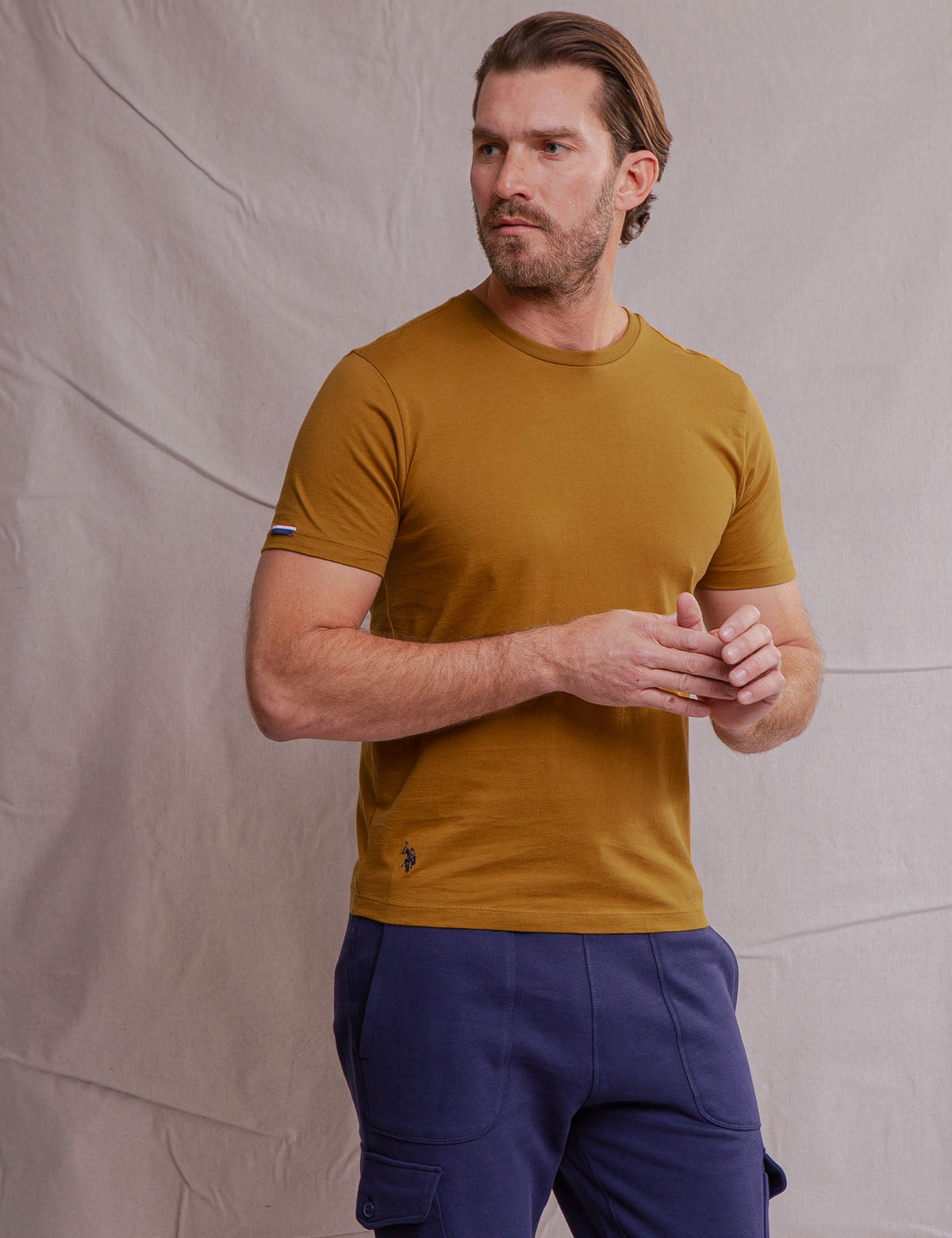 U.S. Polo Assn. - Mens White Label Supima Cotton Crew Neck T-Shirt - Size M