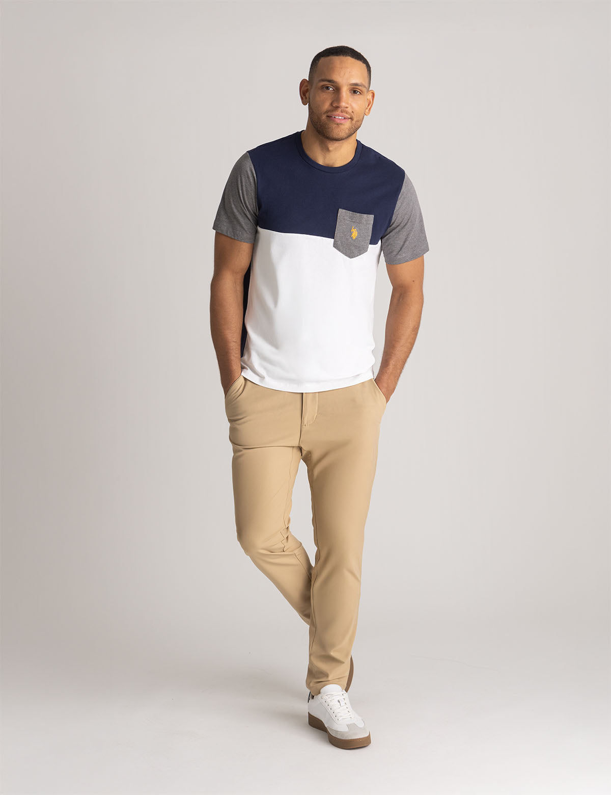U.S. Polo Assn. - Mens Colorblock Jersey T-Shirt With Pocket - Size XX