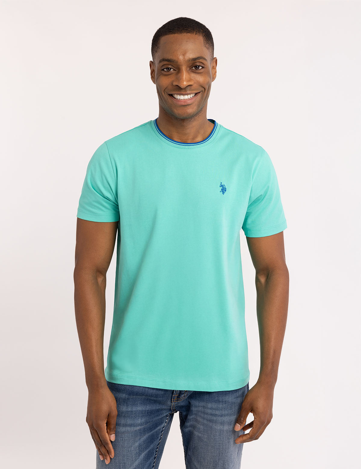 U.S. Polo Assn. - Mens Tipped Crew Neck Collar T-Shirt - Size XL
