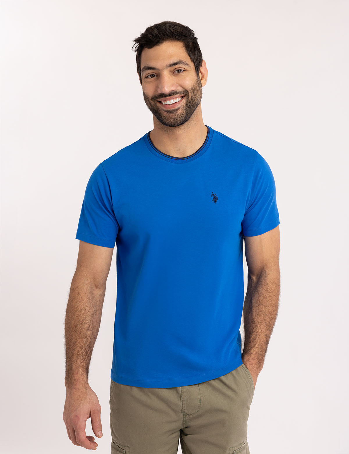 U.S. Polo Assn. - Mens Tipped Crew Neck Collar T-Shirt - Size M