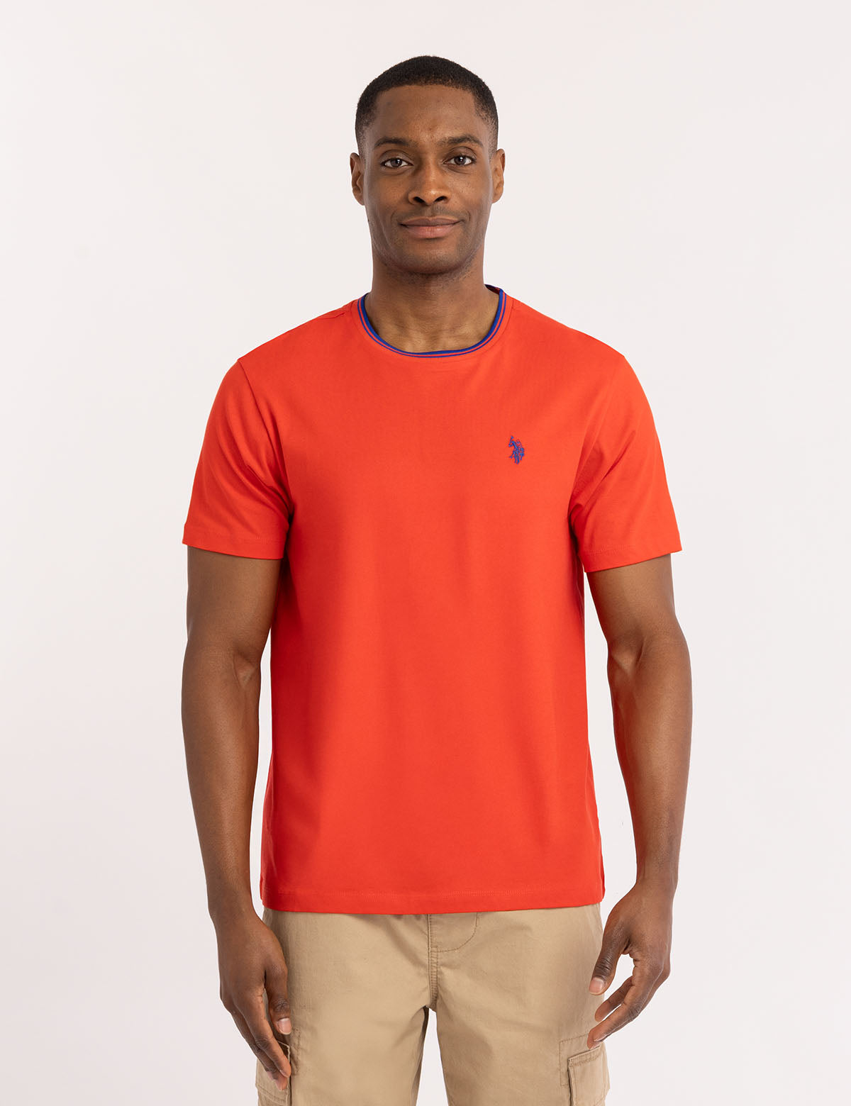 U.S. Polo Assn. - Mens Tipped Crew Neck Collar T-Shirt - Size XX