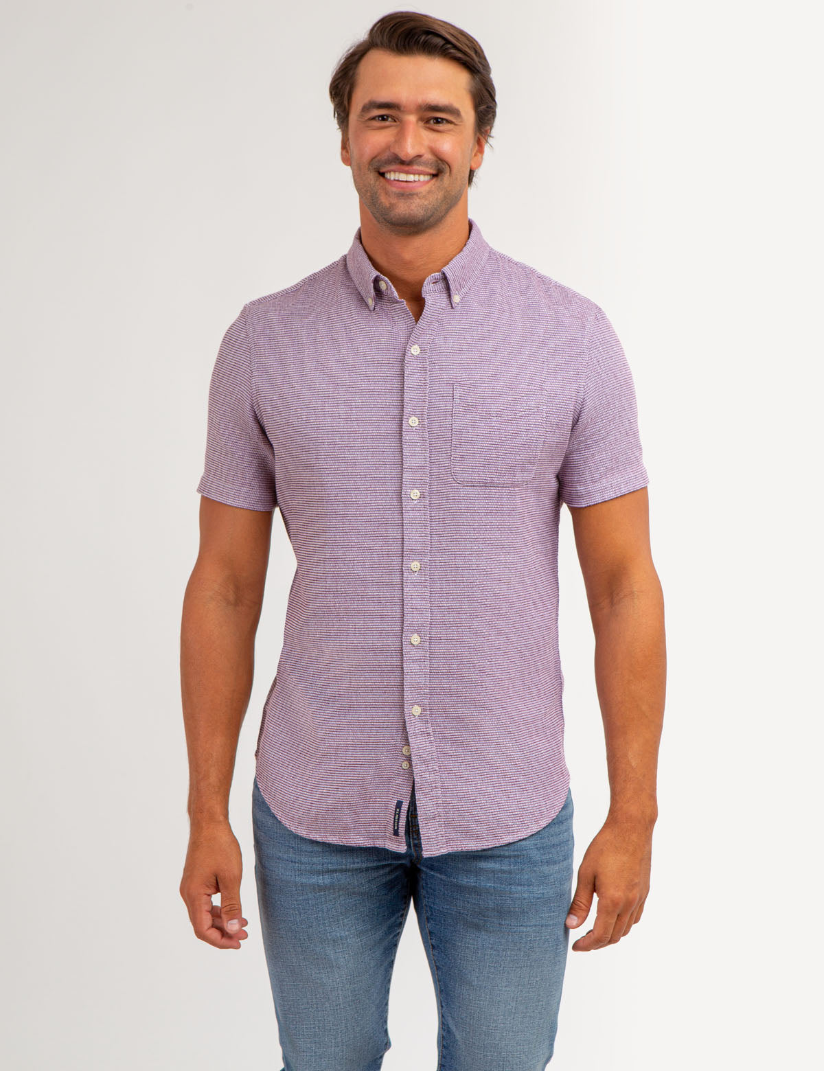 U.S. Polo Assn. - Mens Textured Weave Short Sleeve Shirt With Pocket - Size XX