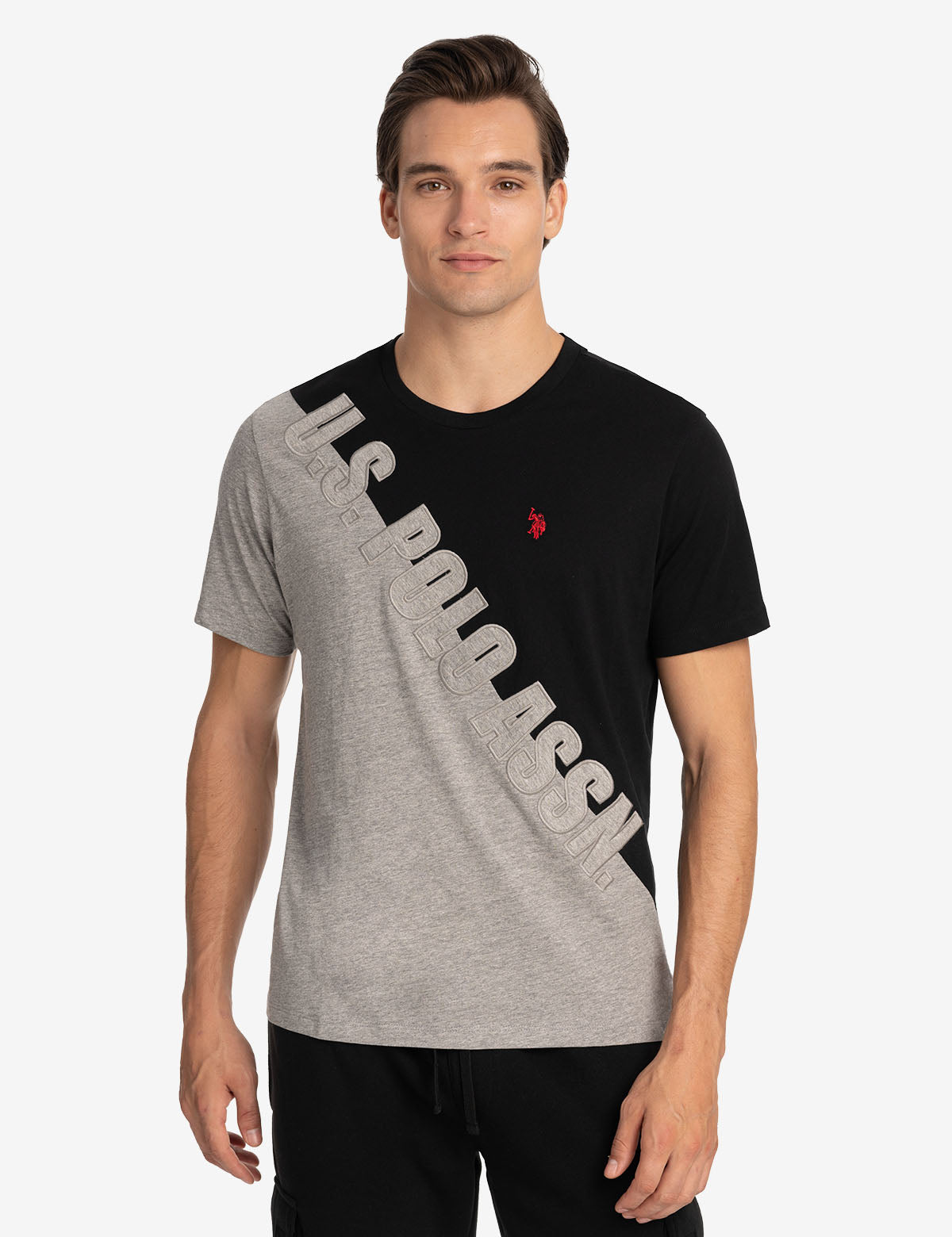 U.S. Polo Assn. - Mens U.S. Polo Assn. Diagonal Colorblock T-Shirt - Size XX