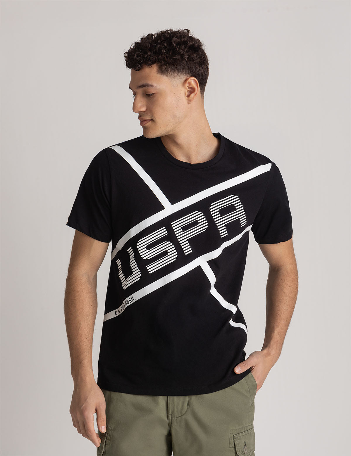 U.S. Polo Assn. - Mens USPA Linear Graphic Jersey T-Shirt - Size XX