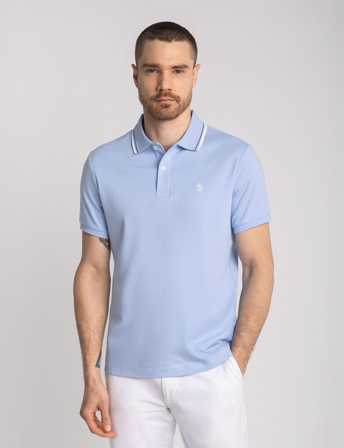 U.S. Polo Assn. - Mens Slim Fit Solid Interlock Polo Shirt - Size XL