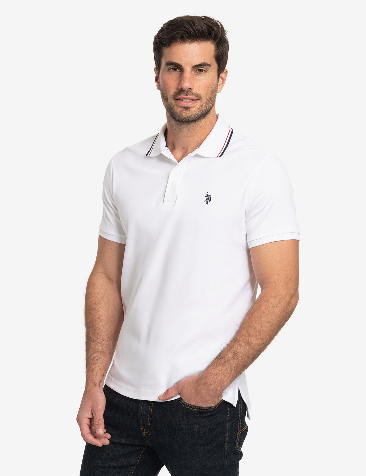 U.S. Polo Assn. - Mens Slim Fit Tipped Interlock Polo Shirt - Size XX