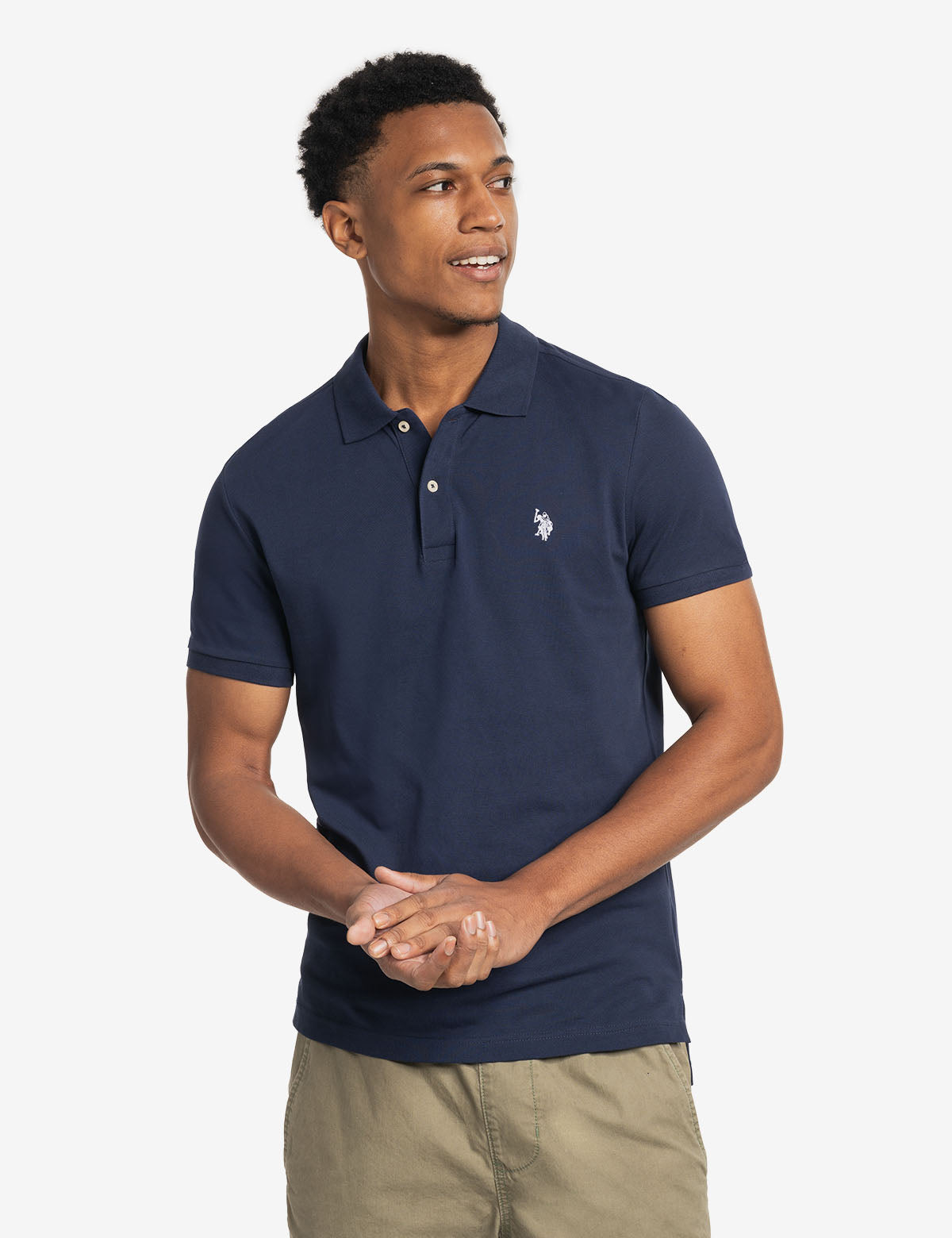 U.S. Polo Assn. - Mens Slim Fit Solid Pique Polo Shirt - Size XL