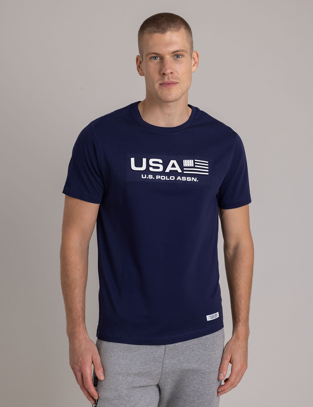 U.S. Polo Assn. - Mens Usa Embossed Print Jersey T-Shirt - Size M