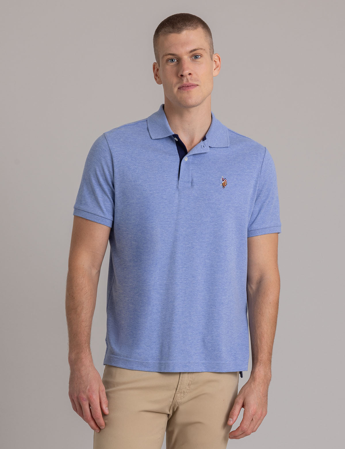 U.S. Polo Assn. - Mens Multi Color Logo Interlock Polo Shirt - Size S